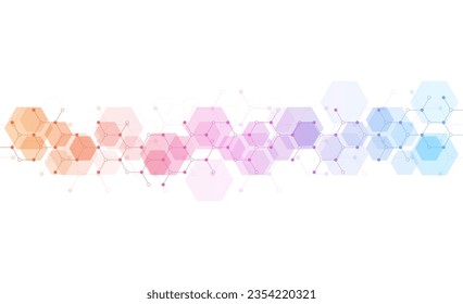 Abstract hexagonal background. Molecular structure and genetic engineering. Innovation technology. Used for design healthcare, science and medicine background
