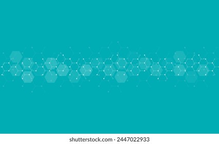 Fondo hexagonal Abstractas. Estructura molecular e ingeniería genética. Innovación tecnológica. Se utiliza para el diseño de la salud, la ciencia y la medicina