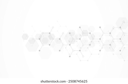 Abstract hexagonal background. Molecular structure and genetic engineering. Innovation technology. Used for design healthcare, science and medicine background