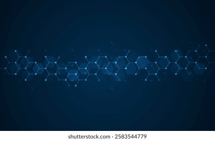 Abstract hexagonal background. Molecular structure and genetic engineering. Innovation technology. Used for design healthcare, science and medicine background