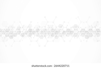 Abstract hexagonal background. Molecular structure and genetic engineering. Innovation technology. Used for design healthcare, science and medicine background