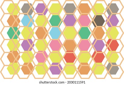 abstract hexagonal background. multicolor hexagonal good for wallpaper, textile , fabric etc.