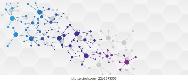 Abstract hexagonal background Neural network of DNA Scientific research concept