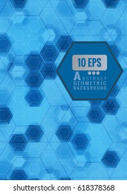 Abstract hexagonal background on dark blue tone with space for your text and headline 