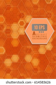 Abstract hexagonal background on orange color tone with space for your text and headline 