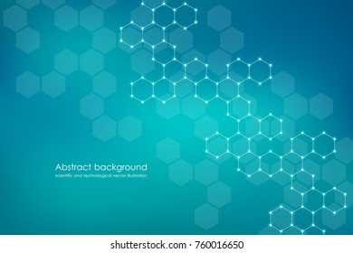 Abstract hexagonal background, science and technology concept, vector illustration