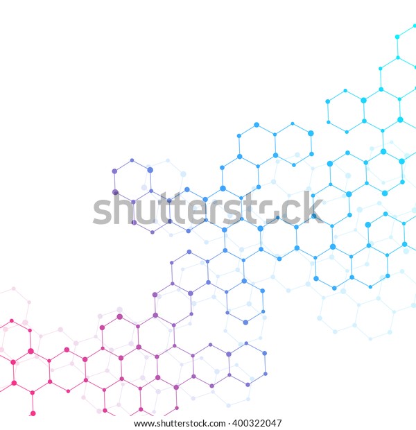 抽象的六边形背景 结构分子dna 和化学化合物 医疗 科学或技术概念 几何多边形图形 库存矢量图 免版税