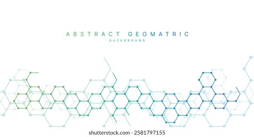 Abstract hexagonal background. Hexagonal structures or chemical engineering, genetic research, innovation technology. Scientific, technical or medical concept. Vector illustration.