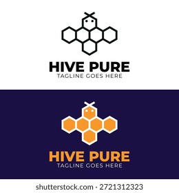 Logo de colmena de abeja hexagonal Abstractas 
