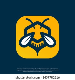 abstract hexagonal bee vector logo