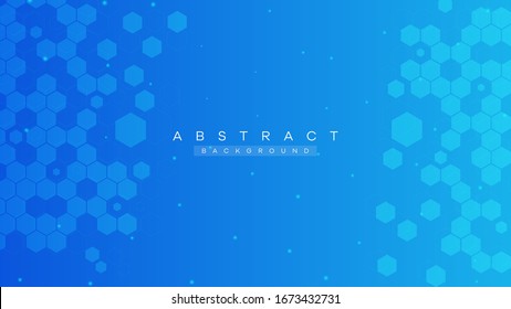 Resumen hexagonal con fondo de color azul. fondo vectorial