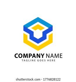 Resumen Hexagonal Company Modelo de Ilustración de Diseño de Logotipos Modernos