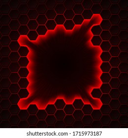 Fondo hexagonal oscuro futurista abstracto. Ilustración vectorial.