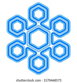 Abstract hexagonal decorative snowflake icon