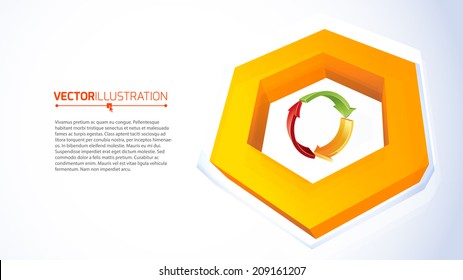 Abstract hexagonal design for your business promotional artwork. Graphic design for flyers, banners, presentations. Vector illustration.