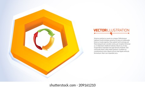 Abstract hexagonal design for your business promotional artwork. Graphic design for flyers, banners, presentations. Vector illustration.