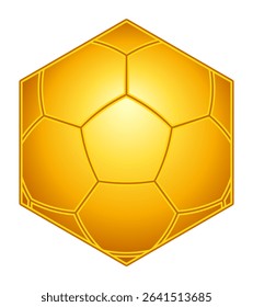 Abstract hexagonal fragment of the golden soccer ball