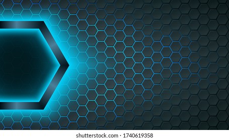 Abstract hexagonal futuristic background with place for text.  Vector illustration.