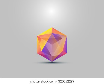 Abstract Hexagonal Gem Logo. Vector Illustration. Isolated icon.