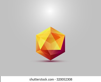 Abstract Hexagonal Gem Logo. Vector Illustration. Isolated icon.
