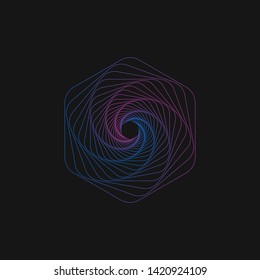 Abstract Hexagonal Geometric Lines with colorful gradient