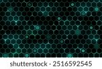 Abstract hexagonal green vector background. Technology hexagon grid pattern.