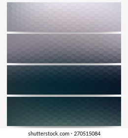 Abstract hexagonal headers set, blurred design vector