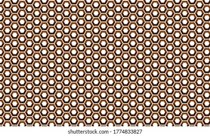Abstract hexagonal honeycomb background with chocolate colour. Modern, minimalist, suitable for wallpapers, banners, backgrounds, cards, book illustrations, landing pages, etc.