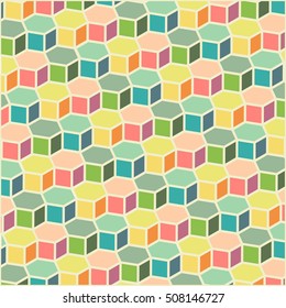 Abstract hexagonal honeycomb background. Isometric Vector illustration. Geometric background. Abstract vector with colorful hexagonal honey combs
