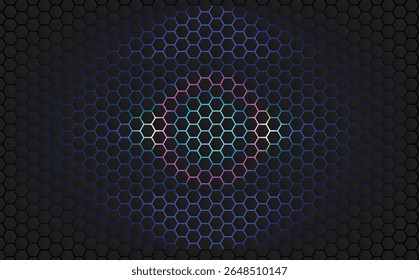 Abstract hexagonal honeycomb background with seamless geometric pattern, digital mesh texture, molecular structure design, and futuristic grid connection for modern technology, science, healthcare.