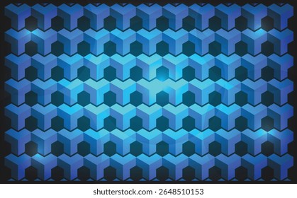 Abstrakter sechseckiger Wabenhintergrund mit nahtlosem geometrischem Muster, digitaler Meshtextur, molekularem Strukturdesign und futuristischer Gitterverbindung für moderne Technologie, Wissenschaft, Gesundheitswesen.