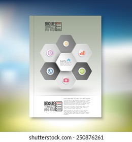 Abstract hexagonal infographic pattern. Brochure, flyer or report for business, template vector.