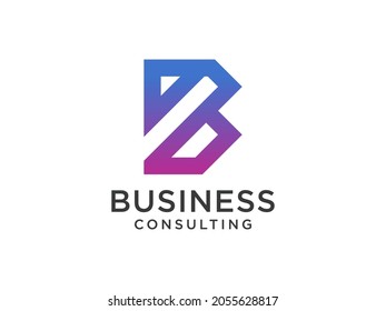 Abstraktes Hexagonal Letter B-Firmenlogo. Flaches Vectorlogo-Design-Vorlagenelement
