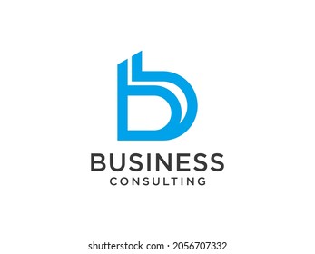 Resumen del logotipo comercial de la letra exageronal B. Elemento de plantilla de diseño de logotipo de vectores planos