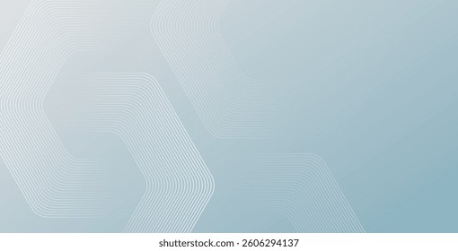 Abstract hexagonal lines on a gray background, featuring geometric stripe line art. Perfect for posters, brochures, covers, websites, and banners.