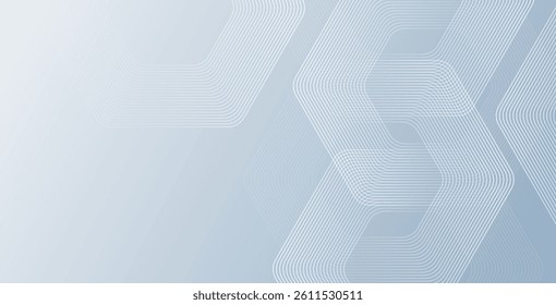 Abstract hexagonal lines on a gray background, featuring geometric stripe line art. Perfect for posters, brochures, covers, websites, and banners.