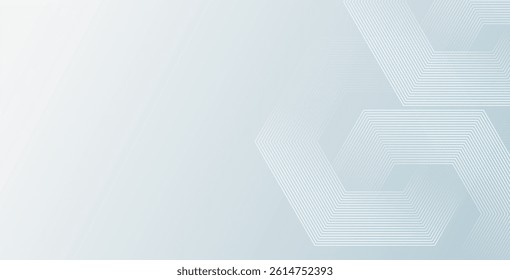 Abstract hexagonal lines on a gray background, featuring geometric stripe line art. Perfect for posters, brochures, covers, websites, and banners.