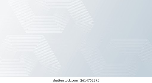Abstract hexagonal lines on a gray background, featuring geometric stripe line art. Perfect for posters, brochures, covers, websites, and banners.