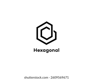 Abstract Hexagonal Logo Design Geometric, Modern, Minimalist, Line Art