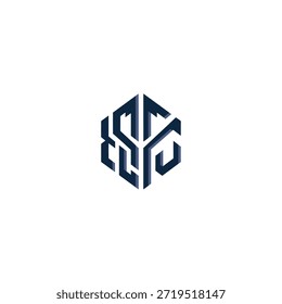 Abstract hexagonal logo. letter combination art. modern geometric symbol. corporate branding identity. creative business icon.
