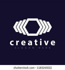 Abstract Hexagonal logo vector