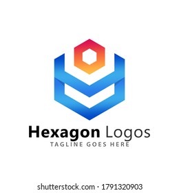 Abstract Hexagonal Logos Design Vector Illustration Template