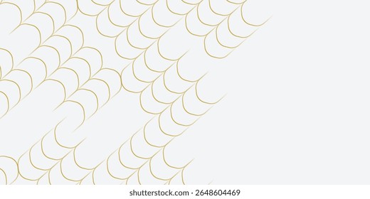 Abstract hexagonal Luxury white and golden background with shining golden lines. modern eps 10