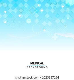 abstract hexagonal medical background with geometric shapes
