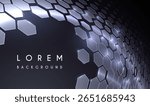 Abstract hexagonal metal shapes background