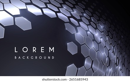 Abstract hexagonal metal shapes background