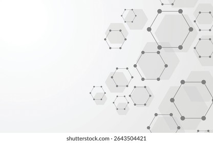 Fundo molecular hexagonal abstrato. Ilustração vetorial