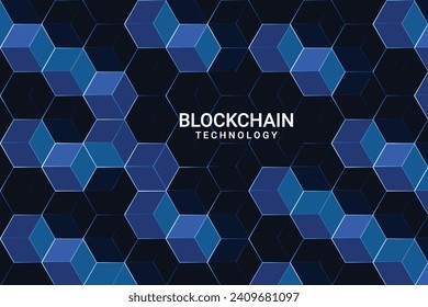 Abstract hexagonal molecular design. Blockchain structures in technology background and science style. Medical design. Vector illustration