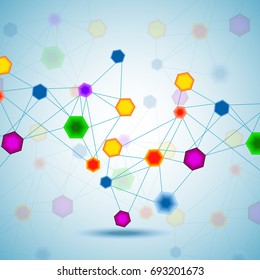 Abstract hexagonal molecular structure of DNA. Vector illustration. Eps 10