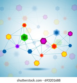 Abstract hexagonal molecular structure of DNA. Vector illustration. Eps 10